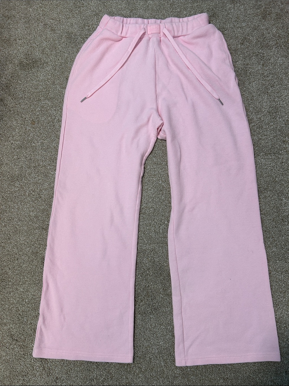Relaxed Pink Drawstring Wide-Leg Joggers